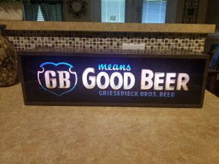 Vintage Griesedieck Brothers Beer Lighted Tavern Sign