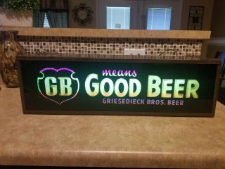 Vintage Griesedieck Brothers Beer Lighted Tavern Sign 2