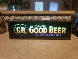 Vintage Griesedieck Brothers Beer Lighted Tavern Sign 3