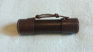 Vintage BC&Co 15X Britannic 3 draw brass telescope with leather case. 4