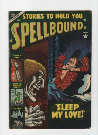 Spellbound 18 Fn 6.  0 Vintage Marvel Atlas Comic Prehero Horror Golden Age 10c