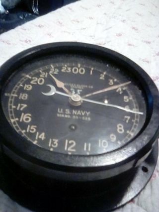 CHELSEA CLOCK CO U.  S.  NAVY maritime clock (1941 - 1944) 3