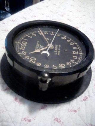 CHELSEA CLOCK CO U.  S.  NAVY maritime clock (1941 - 1944) 5
