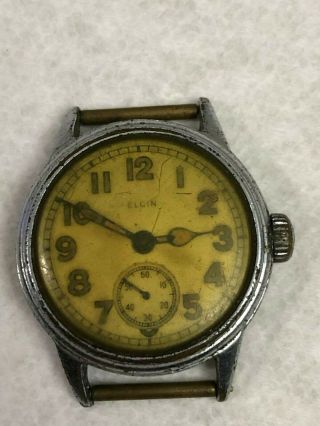 Vintage Elgin Watch (no Band) Ord Dept Usa Wwii Era Military Still