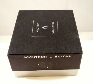 Bulova Accutron 1966 Model 214 10K gold filled.  Orig box/paper,  buckle & ' coin ' 6