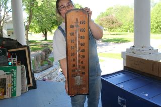 Rare Vintage C.  1900 Tycos Taylor Adv.  General Store 27 " Wood Thermometer Sign