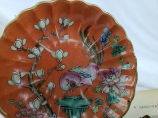 Antique Chinese Tung Chih Porcelain Dish,  Ca.  1860s,  With Stand