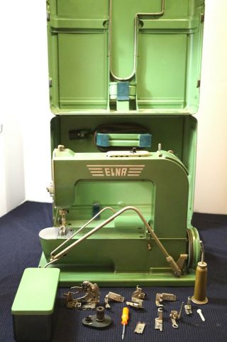 Vintage Elna Grasshopper Sewing Machine With Case/accessories Type 500890