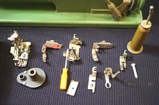 Vintage Elna Grasshopper sewing machine with case/accessories Type 500890 4