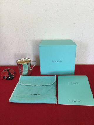 Authentic Tiffany & Co 925 Heavy Sterling Silver 23245 Baby Cup Circa 1990 W Box