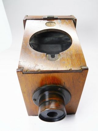 Shew Xit Guinea Camera W Brass Lens Wood Antique 3 X 4 5157