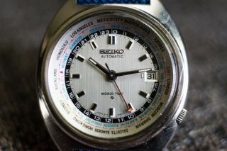 Vintage Seiko World Timer Automatic Gmt Men 