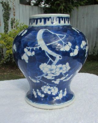 Large Antique 19thc Chinese Blue & White Vase 4 Character Kangxi Mark