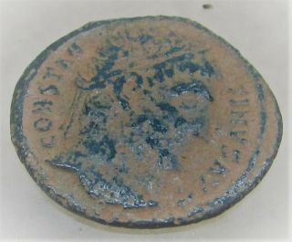 Lovely Ancient Roman Bronze Coin Constans