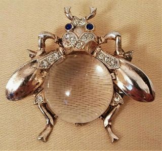 Crown Trifari Alfred Philippe Sterling Jelly Belly Pin/brooch Big Fly Bee Wasp