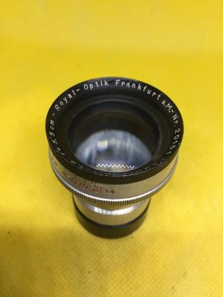 Vintage Royal Optik Frankfurt Luminar 5.  5 Cm Lens