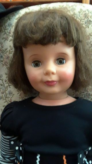 Vintage Ideal Patti Playpal Curly Bob Hair With Halloween Outfit