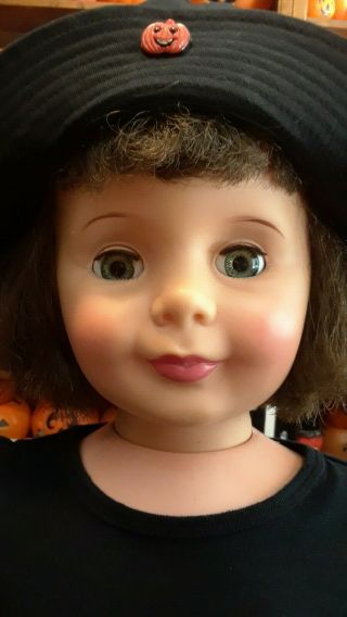 Vintage Ideal Patti Playpal Curly Bob Hair with Halloween Outfit 2