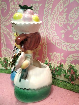 Vtg Enesco Sweet Shoppe Cupcake Candy Girls Head Vase Planter W Floral Bouquets 6