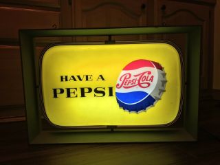 Vintage Advertising “have A Pepsi” Double Sided 1950’s Diner Light All