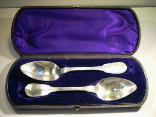 Cased Set Of 2 Coin Silver 8 1/2 " Spoons,  H.  E.  Baldwin & Co. ,  Orleans,  La.