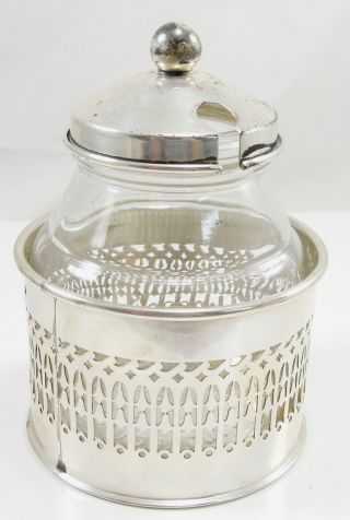 Vintage Bernard Rice’s Sons Apollo Reticulated Sterling Mustard Pot No Spoon