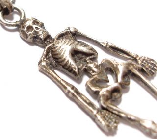 Antique Victorian Skeleton Necklace Memento Mori