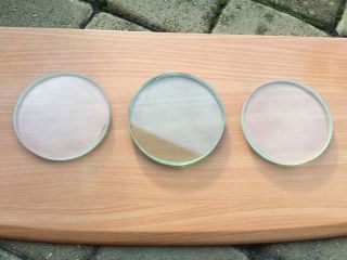 Set Of Spare Glasses For Russian Diving Helmet.  Front And Side.