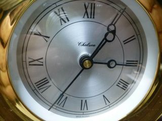 Chelsea brass quartz ship ' s clock with 4 