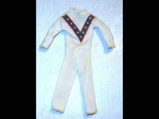 Vintage 1972 Ideal Evil/evel Knievel White Jumpsuit For 7 " Bendy Action Figure