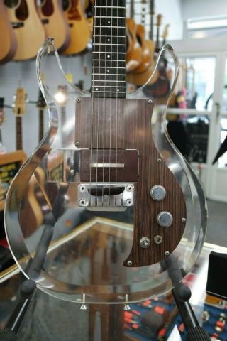 Ventura Acrylic Vintage Very Rare Electric 6 String Guitar With Case