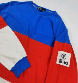 Vintage Polo Ralph Lauren Cp Rl 93 Color Block Shirt Stadium 1992 Og Usa Rl 90s