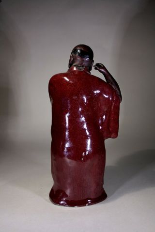 Antique Shiwan Chinese Pottery Figurine Mudman Mud Man Ox Blood Glaze 4