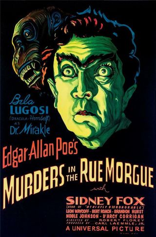 Murders In The Rue Morgue Vintage Movie Poster Lithograph Bela Lugosi S2 Art