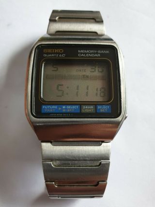Seiko M354 - 5010 Memory Bank Calendar Watch.  Vintage Digital Lc Quartz.