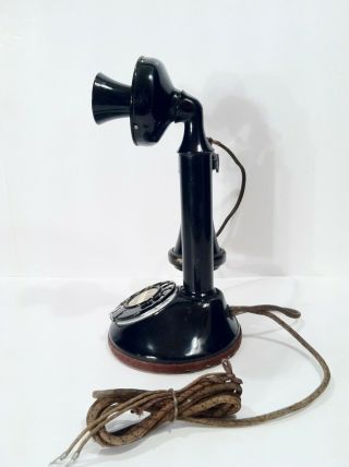 Vintage Automatic Electric Type 21 Rotary Dial Candlestick Telephone