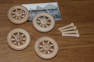 Wood Wheels W/ Spokes Antique Toy Making Parts Wagons { 2 1/2 " Dia.  } By Pld