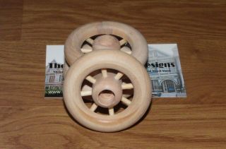 Wood Wheels w/ Spokes Antique Toy Making Parts Wagons { 2 1/2 