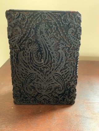 Vintage Antique Hand Carved Wood Textile Printing Block Stamp Batik Wallpaper