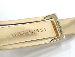 NRA Vintage TIFFANY & CO National Rifle Association 14K Gold Tie Bar Money Clip 6