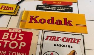 Rare Vintage Advertising Sign Kodak Flange Cameras 2 Sided Hollywood