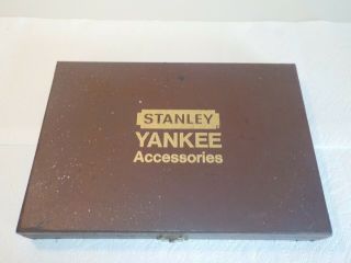 Vintage Stanley Yankee Ratcheting Screwdriver Accessories Bits With Case
