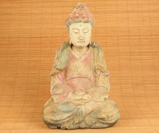 Big Rare Chinese Old Wood Hand Carved Kwan - Yin Buddha Statue Figure Collectable