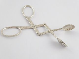Rare Antique Tiffany & Co Solid Sterling Silver Sugar Tongs C1880