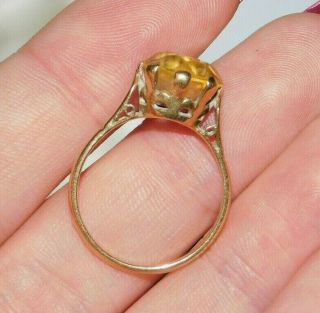 ANTIQUE,  VICTORIAN 18CT GOLD RING WITH LARGE 3.  00CT NATURAL CITRINE GEM 18K 18CT 5