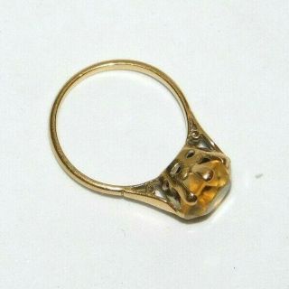 ANTIQUE,  VICTORIAN 18CT GOLD RING WITH LARGE 3.  00CT NATURAL CITRINE GEM 18K 18CT 8