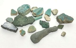 Ancient Antique Egyptian Artifact Faience Figural Mummy Bead Fragments