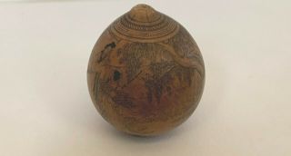 Hand Carved Antique Chinese Button and Hand Painted Globe 6