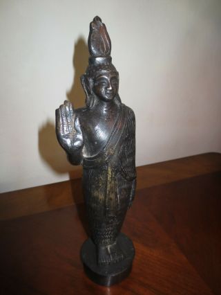 Ceylon Bronze Standing Kandyan Buddha Statue From Sri Lanka