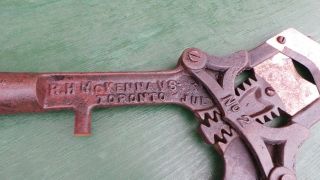 Vintage Cast Iron Wooden Handles Cattle Dehorner Tool McKENNA 1907 TORONTO No 2 5